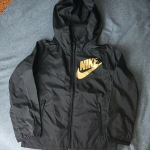 NWOT Nike Kids Black Jacket with Gold Logo